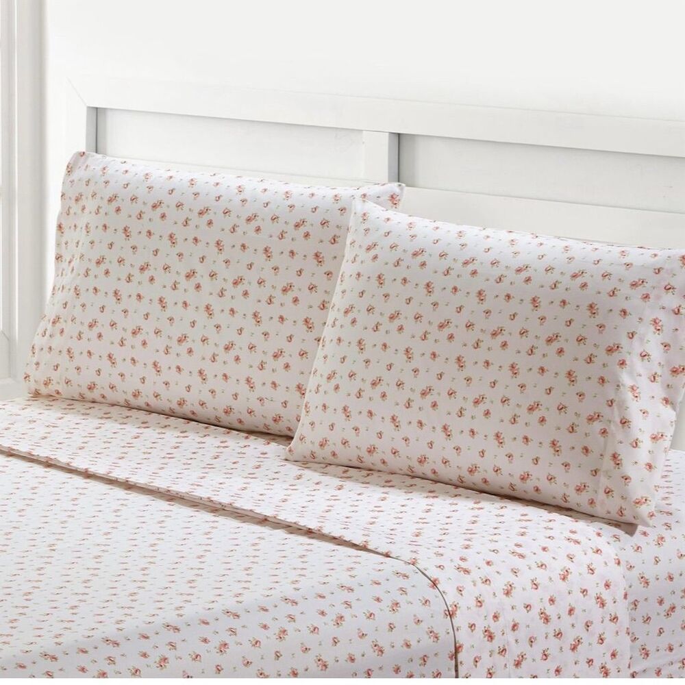 Modern Threads King 4-Piece Rose Sketch Microfiber Sheet Set Pink